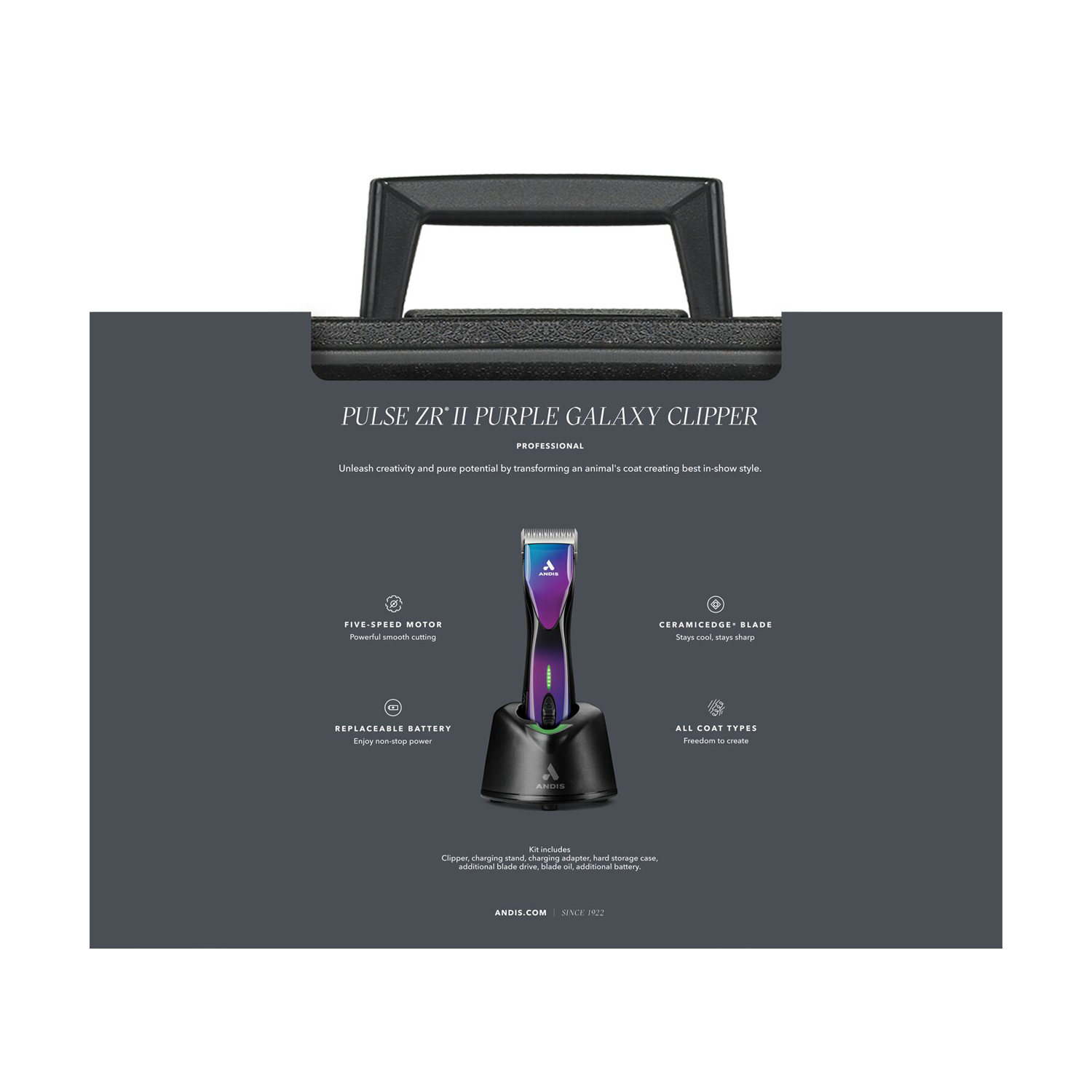 Andis Pulse ZRII Cordless Clipper - Purple Galaxy - Limited Edition